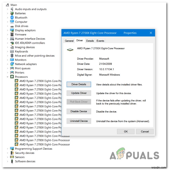 Cách khắc phục lỗi Driver Error (Code 32) cho bộ vi xử lý Ryzen trên Windows 10