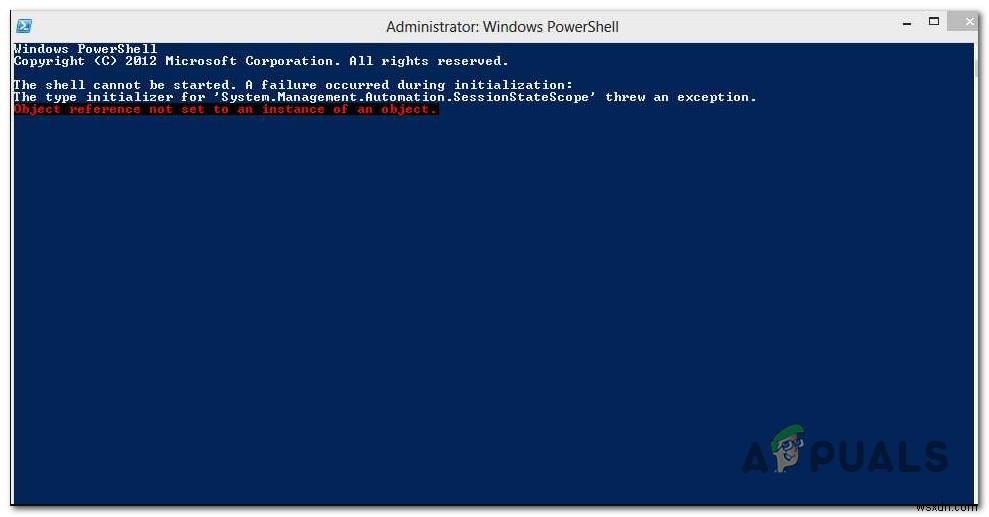 Khắc phục lỗi Powershell: Failure Occurred During Initialization