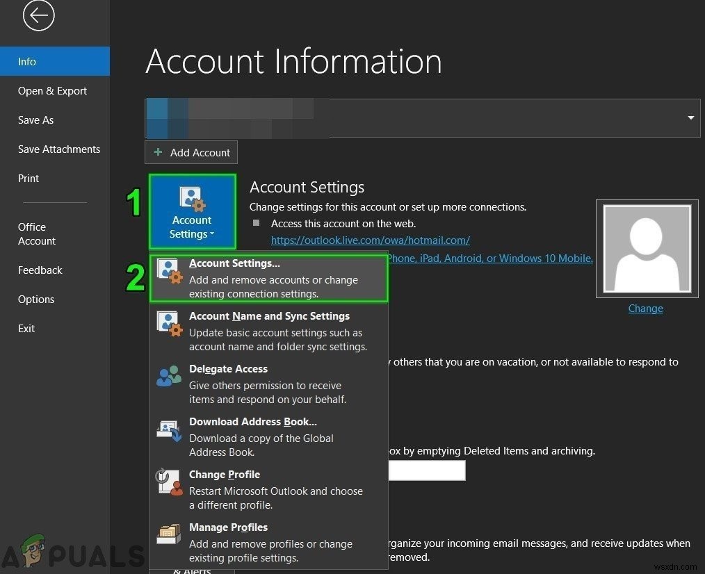 Khắc phục lỗi  Exchange administrator has made a change that requires you to quit and restart Outlook 