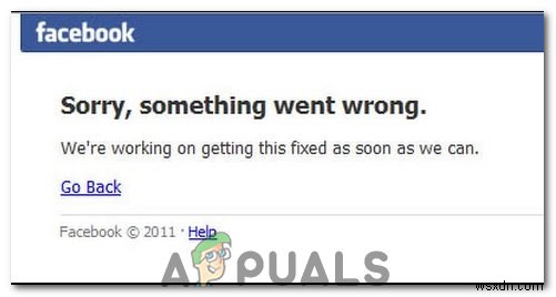 Lỗi đăng nhập Facebook  Xin lỗi, có sự cố xảy ra 