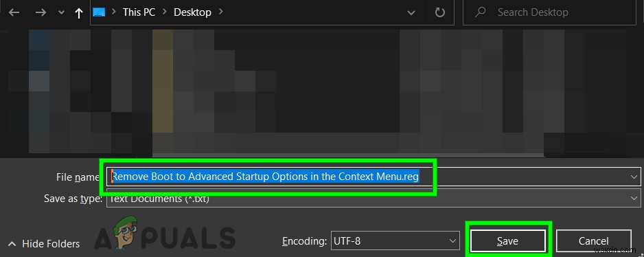 Cách thêm Boot to Advanced Startup Options vào Menu chuột phải