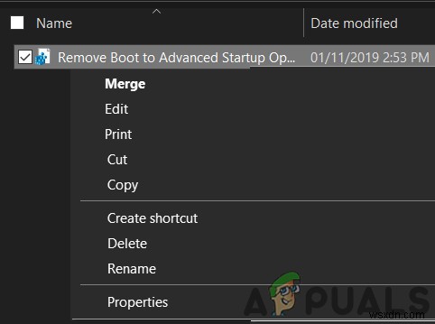Cách thêm Boot to Advanced Startup Options vào Menu chuột phải