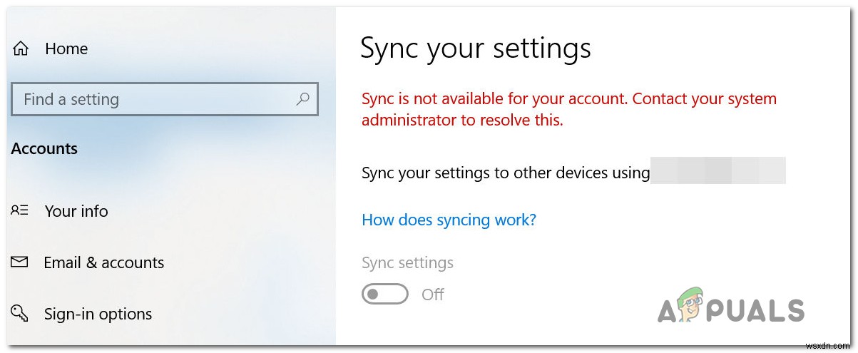 Cách khắc phục lỗi  Sync không khả dụng cho tài khoản của bạn  trên Windows 10