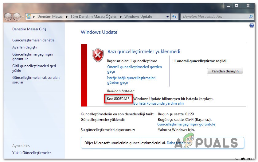 Cách khắc phục lỗi Windows Update mã 800F0A13