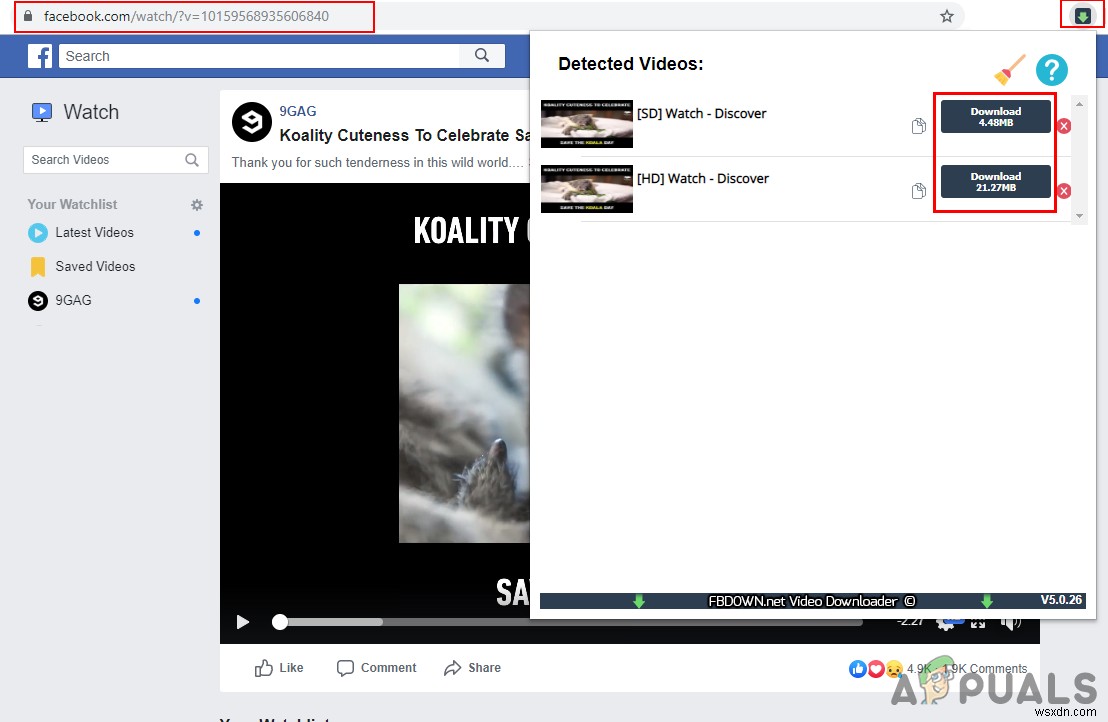 Cách tải video Facebook trên PC