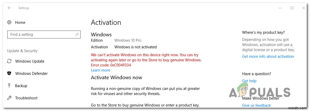 Cách Sửa Lỗi Kích Hoạt Windows 10 0xc004f034