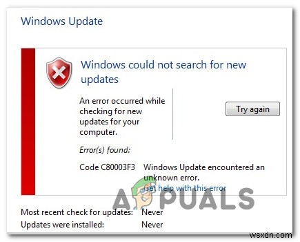 Cách khắc phục lỗi Windows Update C80003F3