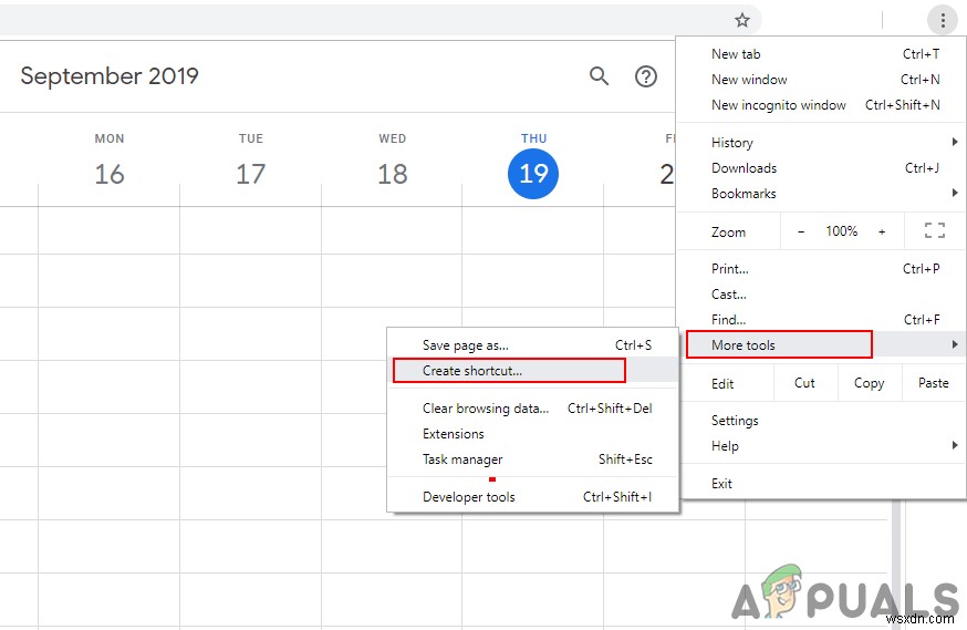 Cách đặt Google Calendar lên Desktop Windows 10