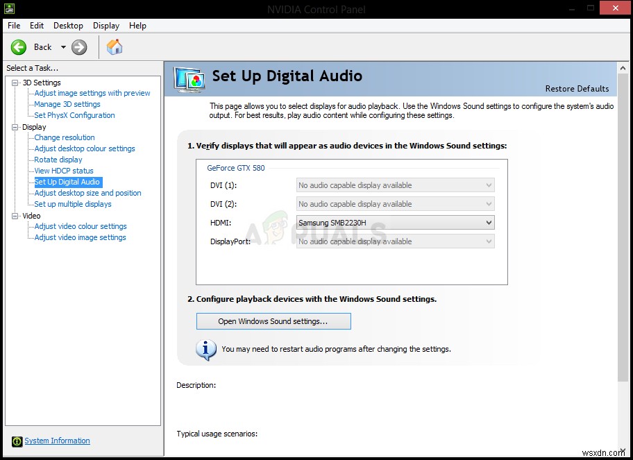 Cách sửa lỗi  NVIDIA Output not Plugged in  trên Windows