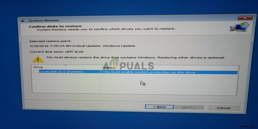 Cách khắc phục lỗi  Bạn phải bật bảo vệ hệ thống trên ổ đĩa này  trên Windows