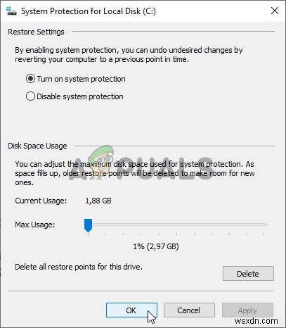 Cách khắc phục lỗi  Bạn phải bật bảo vệ hệ thống trên ổ đĩa này  trên Windows