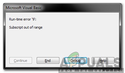 Cách khắc phục lỗi  Subscript Out of Range  trong Visual Basic for Applications