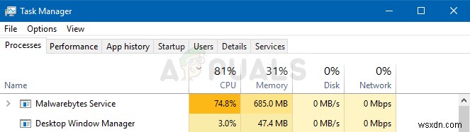 Cách khắc phục lỗi Malwarebytes Service占用高CPU trên Windows