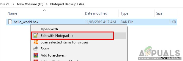 File extension  .bak  là gì và cách mở file .bak?