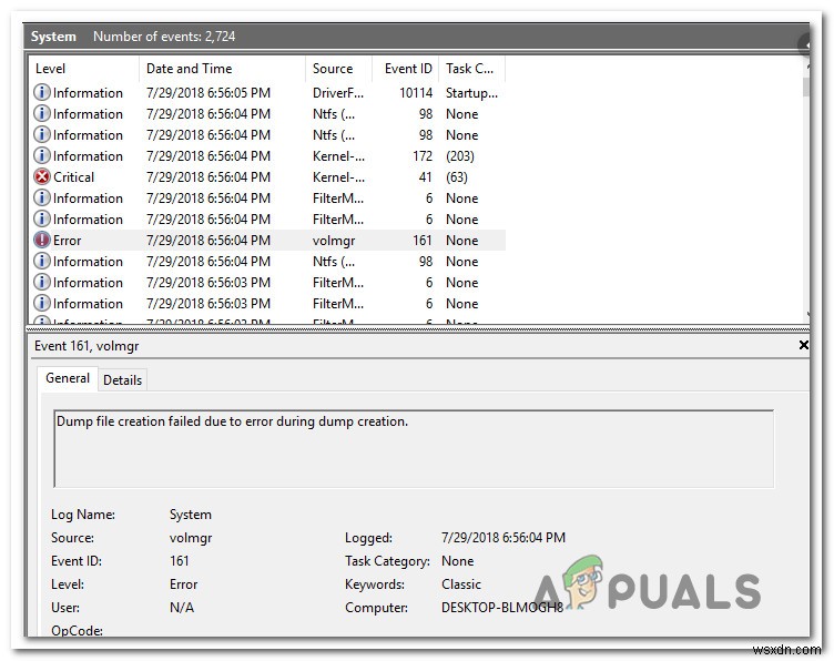 Cách khắc phục lỗi  Dump File Creation Failed due to Error during Dump Creation  trên Windows