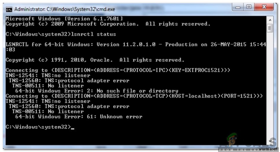 Cách khắc phục lỗi IO Error: The Network Adapter Could not Establish the Connection trên Oracle SQL