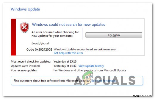 Cách khắc phục lỗi Windows Update 0x8024200B