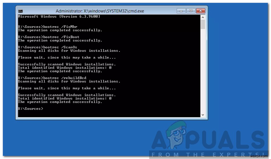 Cách khắc phục lỗi  Failure when Attempting to Copy Boot Files 