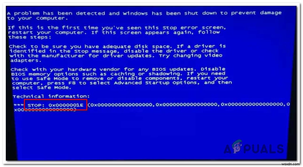 Cách khắc phục BSOD Error Code 0x0000001e