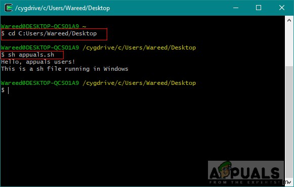 Cách thực thi file SH trên Windows