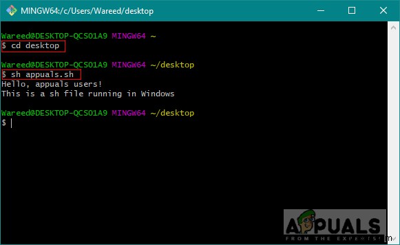 Cách thực thi file SH trên Windows