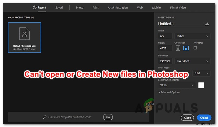 Cách khắc phục Photoshop không thể tạo file mới hoặc mở file hiện có