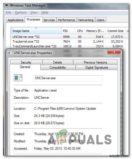 UNCServer.exe là gì? Có nên xóa không?