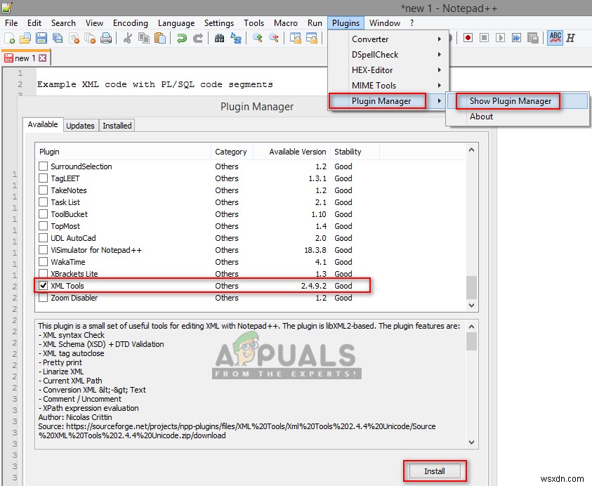 Cách định dạng/Thụt lề (Format/Indent) file XML trong Notepad++