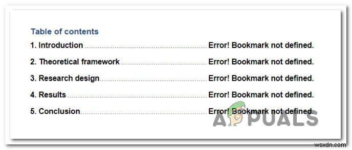 Khắc phục: Lỗi  Bookmark not defined  trên Word