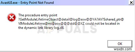 Khắc phục: Lỗi AvastUI.exe Entry Point not Found (Điểm nhập không tìm thấy)