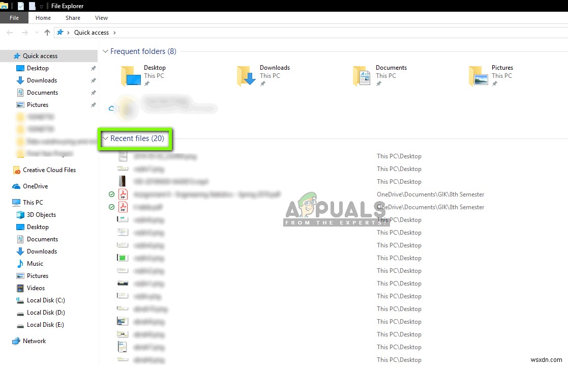 Cách vô hiệu hóa Recent Files (File gần đây) trong Windows 10