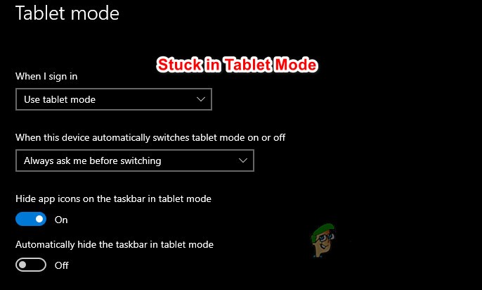 Sửa lỗi: Windows 10 bị kẹt ở Chế độ máy tính bảng (Tablet Mode)