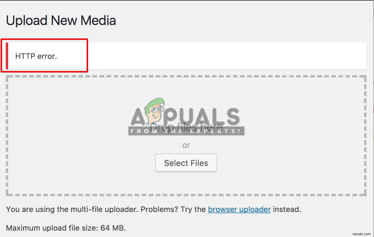 Sửa lỗi: WordPress HTTP Error khi tải lên Media