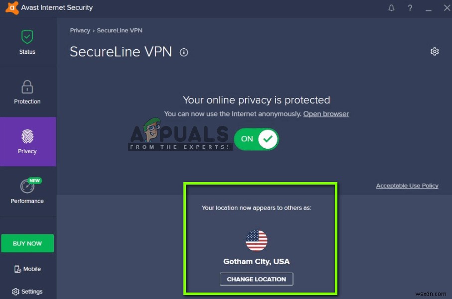 Sửa lỗi: Avast VPN (SecureLine) không kết nối được