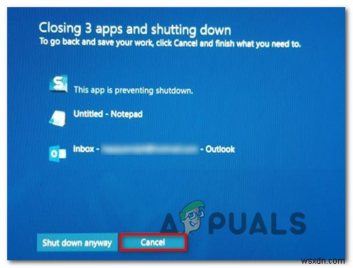 Sửa lỗi: This App is Preventing Shutdown (Ứng dụng này đang ngăn tắt máy)