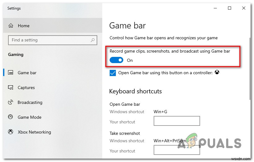 Khắc phục: Game Bar không mở được trên Windows 10