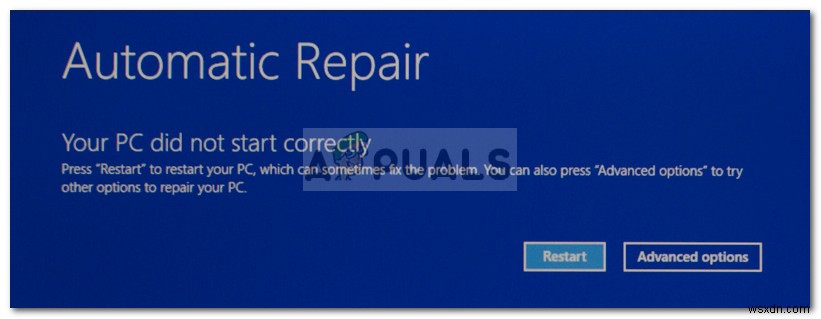 Khắc phục: Automatic Repair  Máy tính của bạn không khởi động đúng 