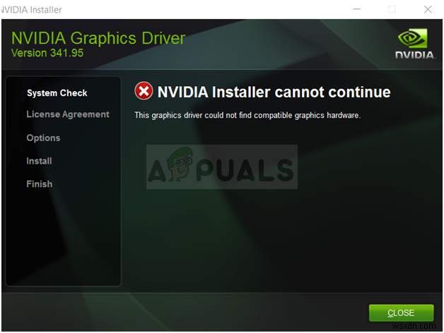 Khắc phục:  The graphics driver could not find compatible graphics hardware  (NVIDIA)