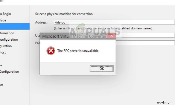 Sửa lỗi: Sao lưu thất bại với RPC Error 0x800706BA