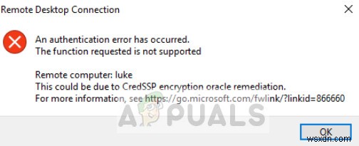 Khắc phục: Đã xảy ra lỗi xác thực (Remote Desktop)