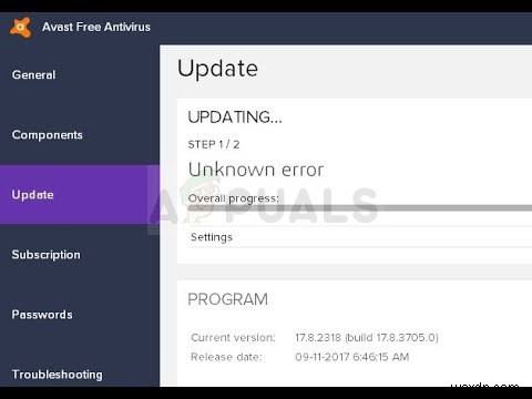 Cách khắc phục lỗi Unknown Error trên Avast khi Cập nhật