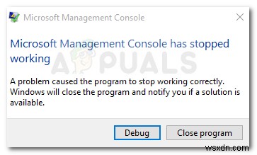 Sửa lỗi Microsoft Management Console đã ngừng hoạt động
