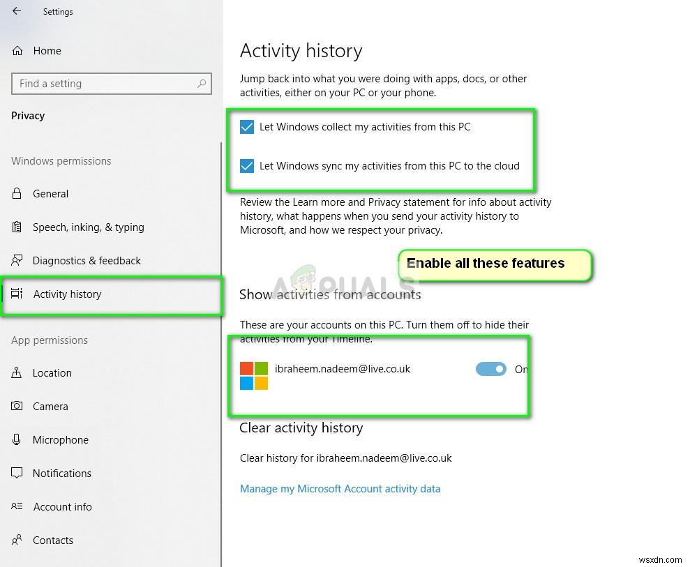 Cách bật Windows Timeline (Dòng thời gian Windows)