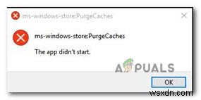 Sửa lỗi:  ms-windows-store:PurgeCaches, Ứng dụng không khởi động được. 