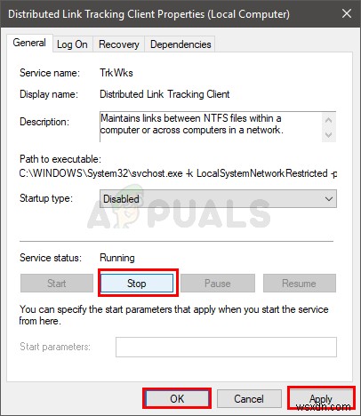 Cách tắt Distributed Link Tracking Client
