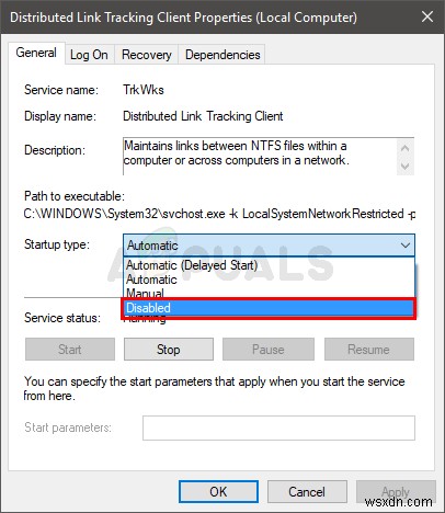Cách tắt Distributed Link Tracking Client