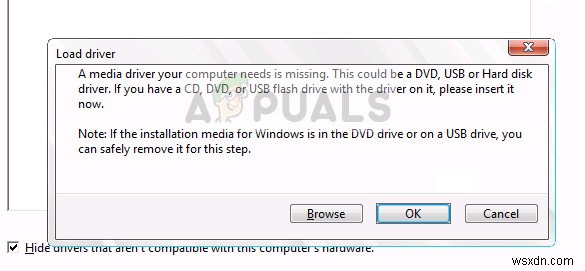 Sửa lỗi: A media driver your computer needs is missing