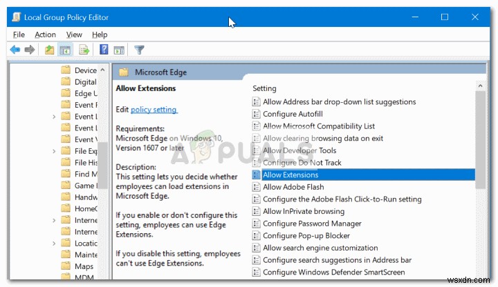 Cách ngăn chặn cài đặt tiện ích mở rộng Microsoft Edge