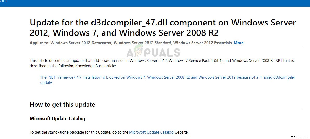 Sửa lỗi: Thiếu file D3DCompiler_47.dll