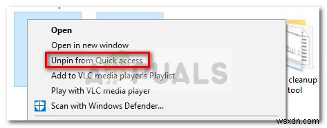 Sửa lỗi: Không thể gỡ bỏ liên kết FTP Windows 10 khỏi menu Truy cập nhanh